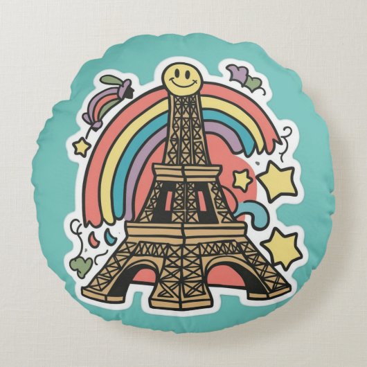 Coussins Ronds Tour Eiffel (Devant)