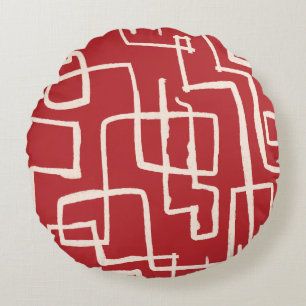 Coussins Ronds Tourner & Tourner Rouge Blanc