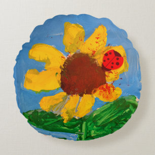 Coussins Ronds Tournesol "Art by Kids"