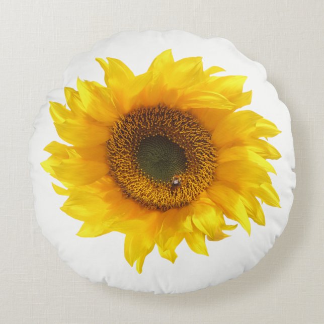 Coussins Ronds tournesol jaune (Devant)