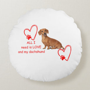 Coussins Ronds « Tout ce dont j'ai besoin, c'est d'amour et de mo