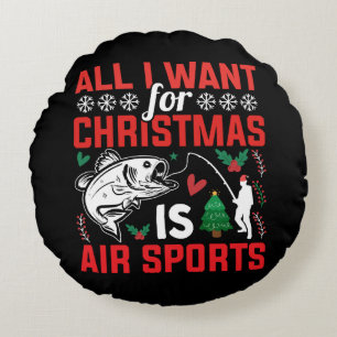Coussins Ronds Tout ce que je veux pour Noël est les sports aérie