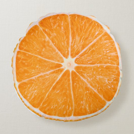 Coussins Ronds Tranche de fruit orange mignonne (Devant)