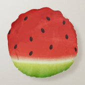 Coussins Ronds Tranche de pastèque géante à l'aquarelle mignonne (Dos)