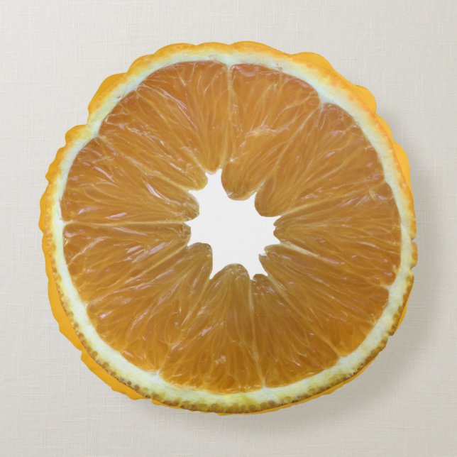 Coussins Ronds Tranches d'orange frais - Fruits (Devant)