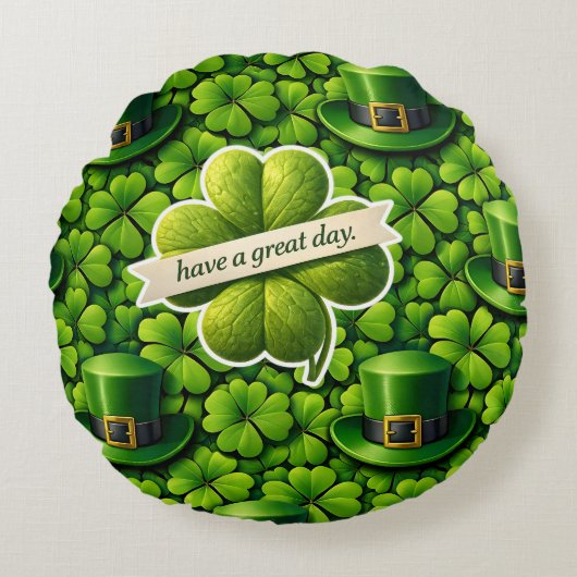 Coussins Ronds Trèfle chanceux Saint Patrick (Devant)