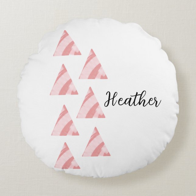 Coussins Ronds Triangels Géométriques Et Nom (Devant)