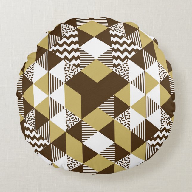 Coussins Ronds Triangle transparent : mode doré géométrique. (Devant)