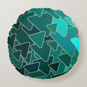 Coussins Ronds Triangle Turquoise Abstrait géométrique