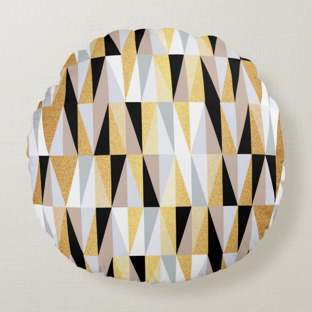 Coussins Ronds triangles de conception scandinave sans couture mo (Devant)