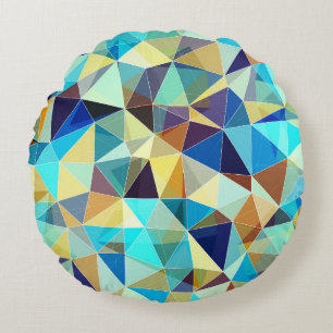 Coussins Ronds Triangles géométriques : Motif Abstrait coloré