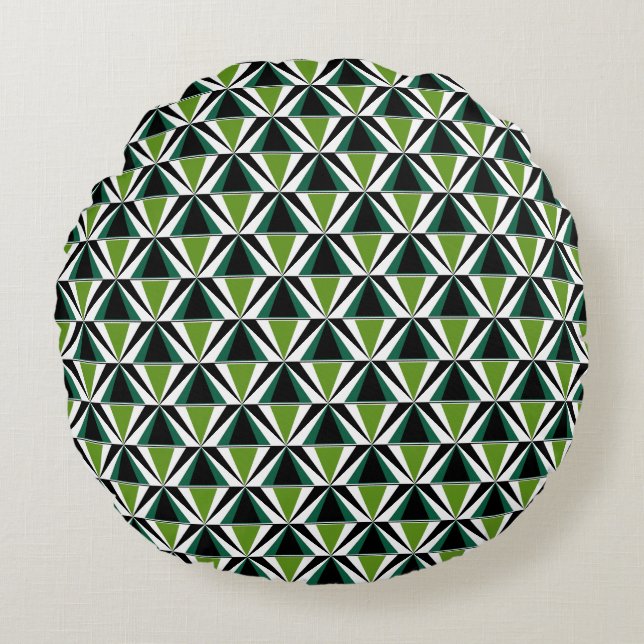 Coussins Ronds Triangles verts (Devant)
