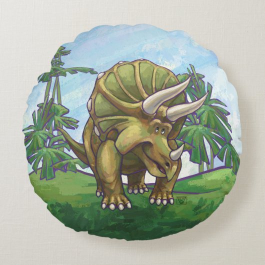 Coussins Ronds Triceratops Cadeaux & Accessoires (Devant)