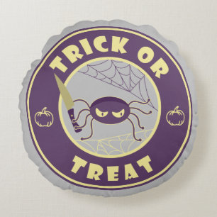 Coussins Ronds Trick or treat halloween araignée style Starbucks