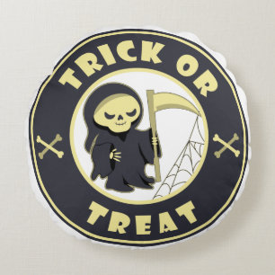 Coussins Ronds Trick ou traiter Halloween griffeur caractère