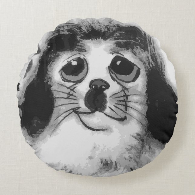 COUSSINS RONDS TRISTE CHIEN (Devant)