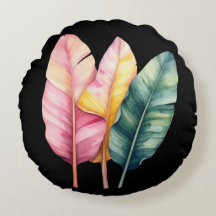 Trois feuilles de banane en couleurs pastel