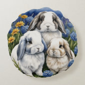 Coussins Ronds Trois petits lapins de lop (Dos)