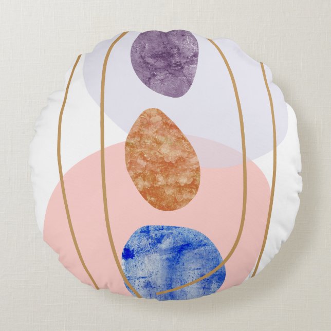 Coussins Ronds Trois Pierres Jetant Oreiller (Devant)