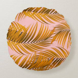 Coussins Ronds Tropical réaliste Feuille Motif tendance Mode C