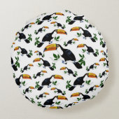 Coussins Ronds Tropical Toucans - Playful Jungle (Dos)