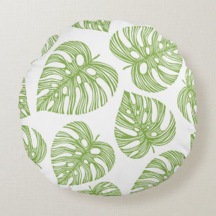 Coussins Ronds Tropical trendy seamless pattern with exotic palm