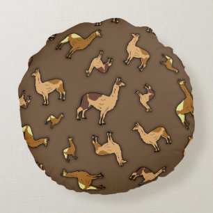 Coussins Ronds Troupeau de lamas