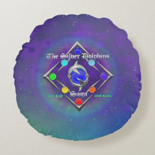 Coussins Ronds TSDS : Logo bleu et vert de De la vie et de l'amou