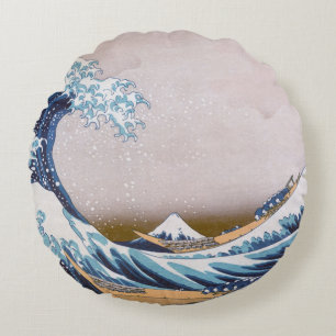 Coussins Ronds Tsunami Grande Vague au large de Kanagawa Japon pa