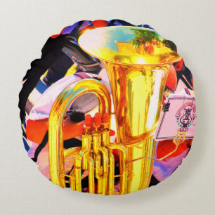 Coussins Ronds Tuba brillant en perspective inclinée Fanfare