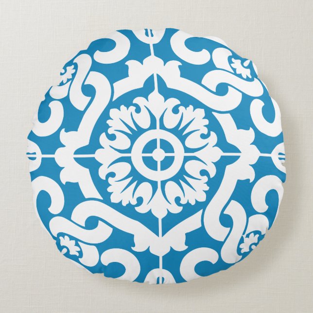 Coussins Ronds Tuiles bleues portugaises 1 (Devant)