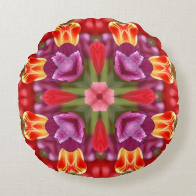 Coussins Ronds Tulips Kaleidoscope (Devant)