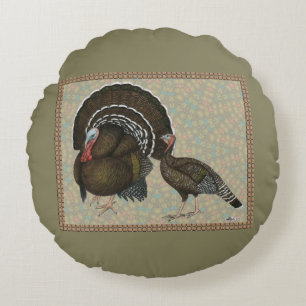 Coussins Ronds Turkeys Standard Bronze Portrait