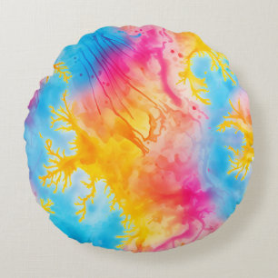 Coussins Ronds Tye dye mignon