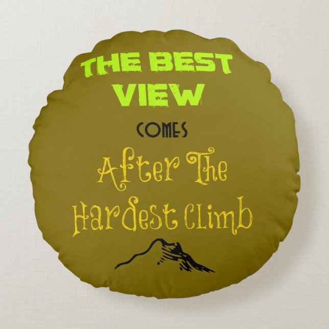 Coussins Ronds Typographie de devis motivante (Devant)