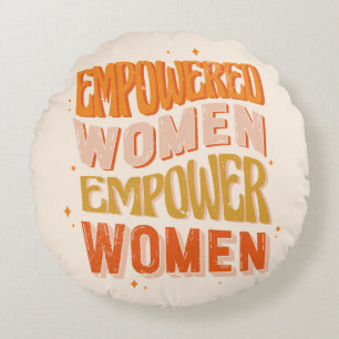 Coussins Ronds Typographie Femmes Autonomisées Autonomisent les F