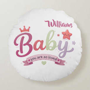 Coussins Ronds Typographie personnalisée pour bébé mignon