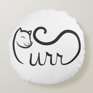 Coussins Ronds Typographie Ronron Noir
