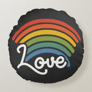 Coussins Ronds Un arc-en-ciel d'amour