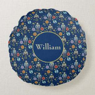 Coussins Ronds Un astronaute personnalisé Homme spatial coloré