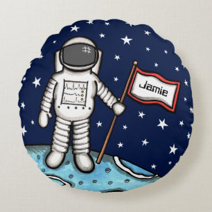 Coussins Ronds Un astronaute spatial personnalisé Cosmonaut Round