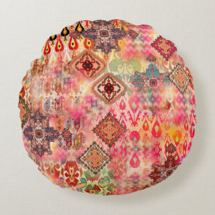 Coussins Ronds Un beau motif ethnique sans couture sur digi Abstr