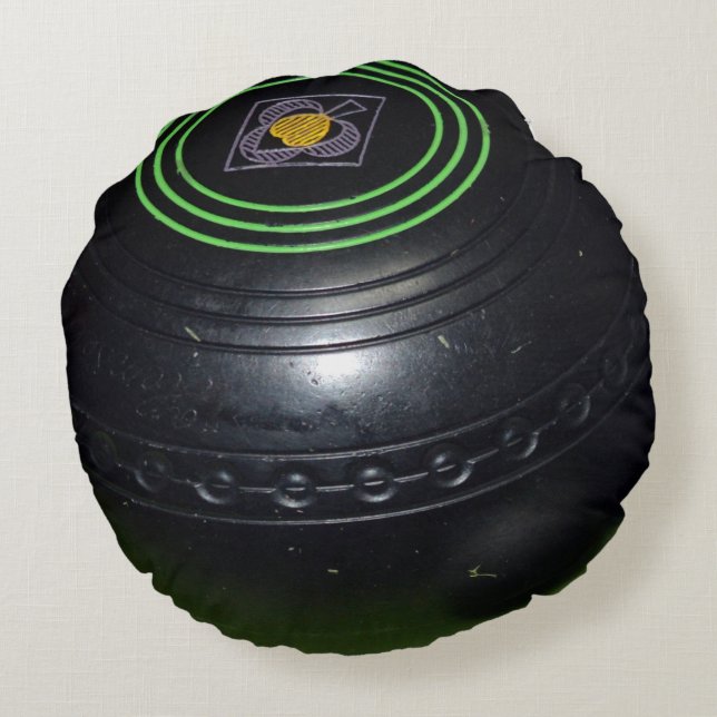 Coussins Ronds Un bol de pelouse noir, (Dos)