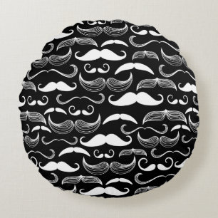 Coussins Ronds Un club des messieurs. Motif de moustache