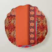 Coussins Ronds un design d'un motif rouge et or (Dos)