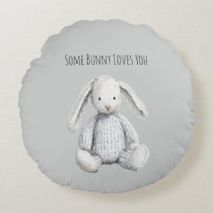 Coussins Ronds Un lapin gris vous aime
