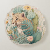 Coussins Ronds Un léopard derrière la coutume du buisson (Dos)