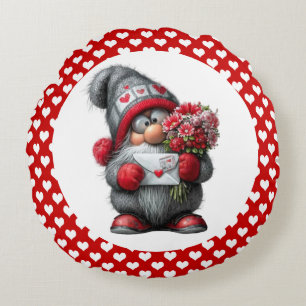 Coussins Ronds "Un mot d'amour pour toi" Gnome de la Saint-Valent
