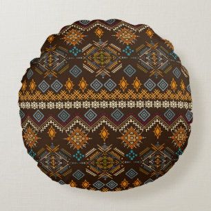 Coussins Ronds Un motif sans couture. L'ornement ethnique boho. T