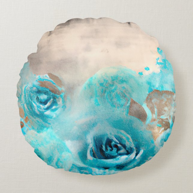 Coussins Ronds Un Shabby Bleu Chic Ephemera Design Series 7 (Devant)